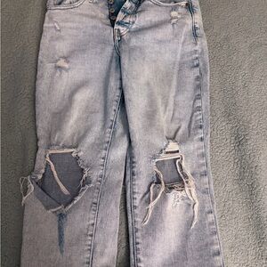 Old Navy High Rise Distressed Jeans - Light Blue